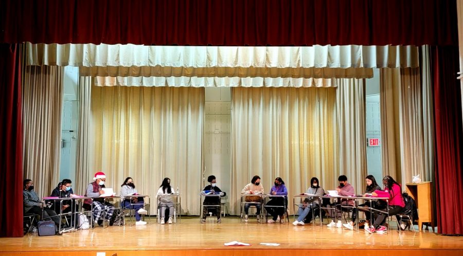 Drama club prepares for its upcoming January performance of 12 Angry Jurors.