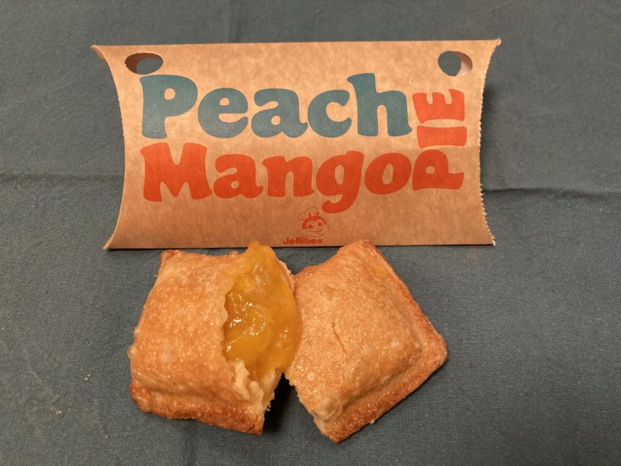 The peach-mango pie is a constant desert item at Jollibee.