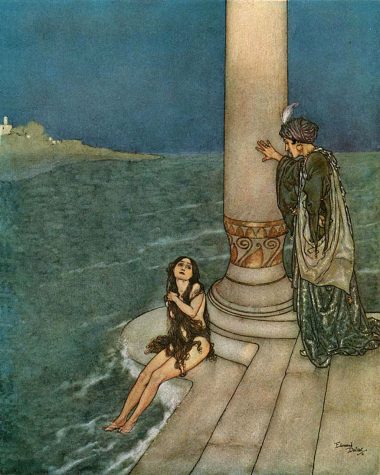 An illustration for the original story of Ariel by Hans Christian Anderson.