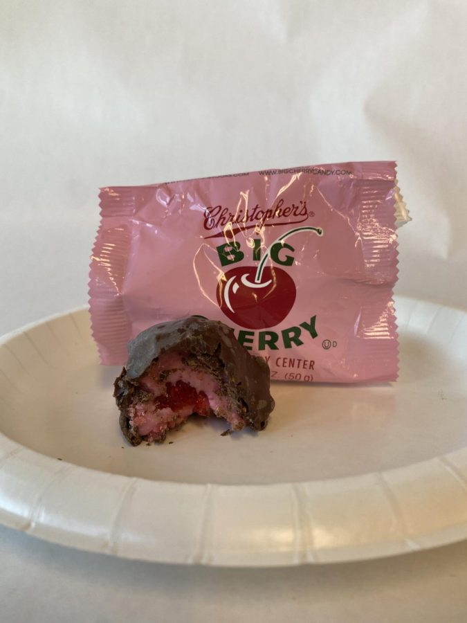 Christophers Big Cherry consists of a mix of chocolate, peanuts, and most importantly cherries. Made in 1887 in Southern California and now made by Adams and Brooks company.