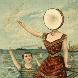The infamous cover art was made by Chris Bilheimer, showing a young man 
swimming with a young woman with a drum on her head