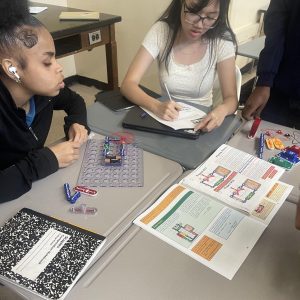 Lee Lee Henry and Ke Ying Chan work on a circuit lab in physics class. (photo: Mr. Suriel).