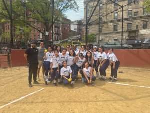 The girls softball team before playing against the School of Future at Coleman Field.