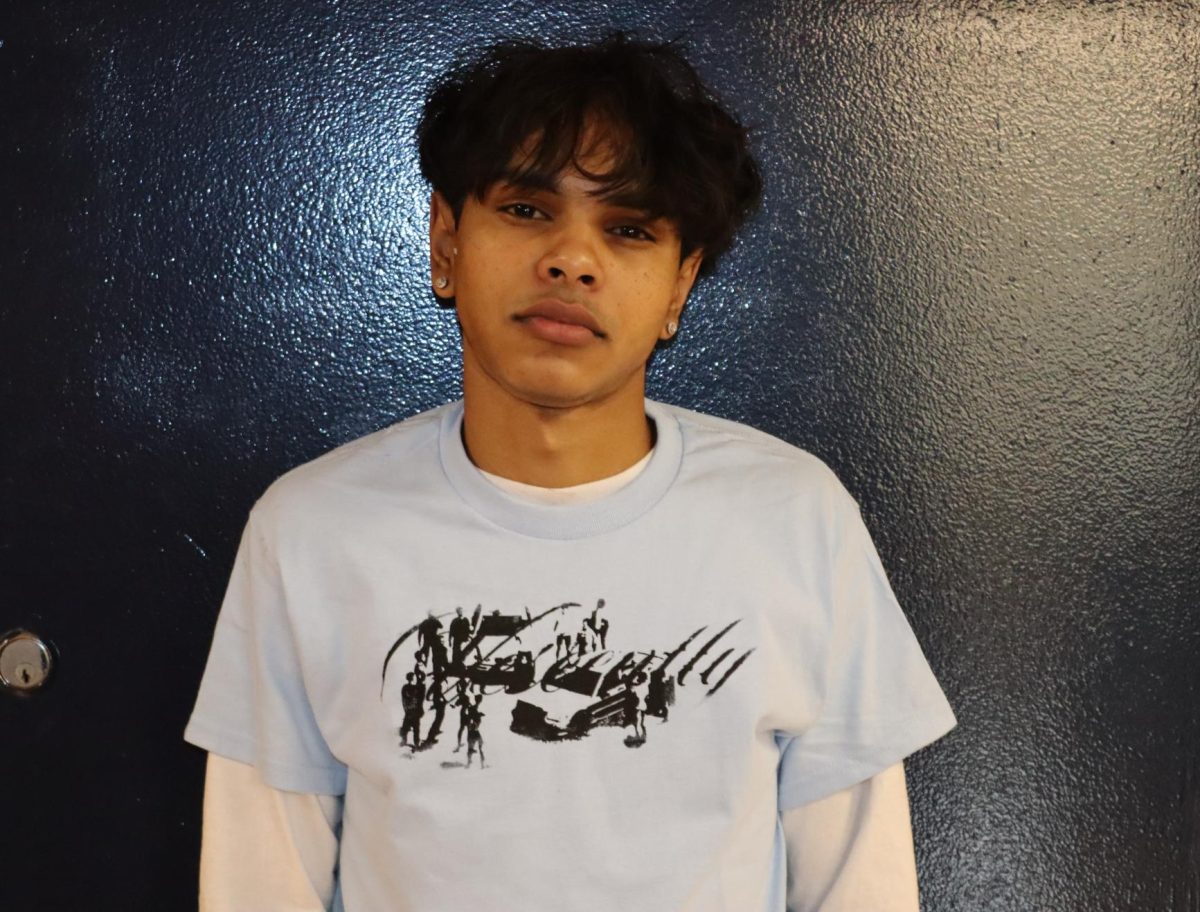 Senior Devon Singh wears a handmade, original piece from his brand, Vescently.