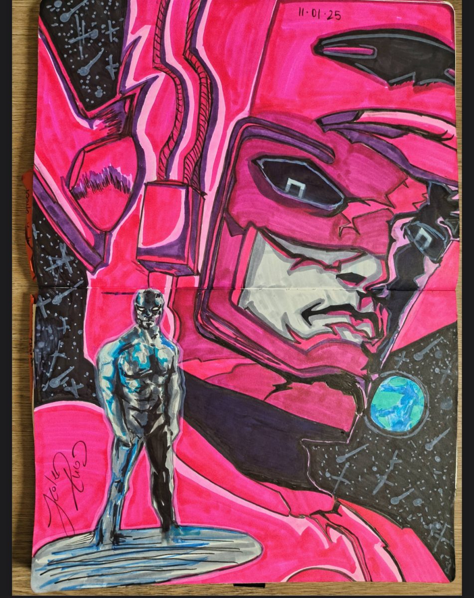 "Galactus Silver Surfer," watercolor,
by James Rios.